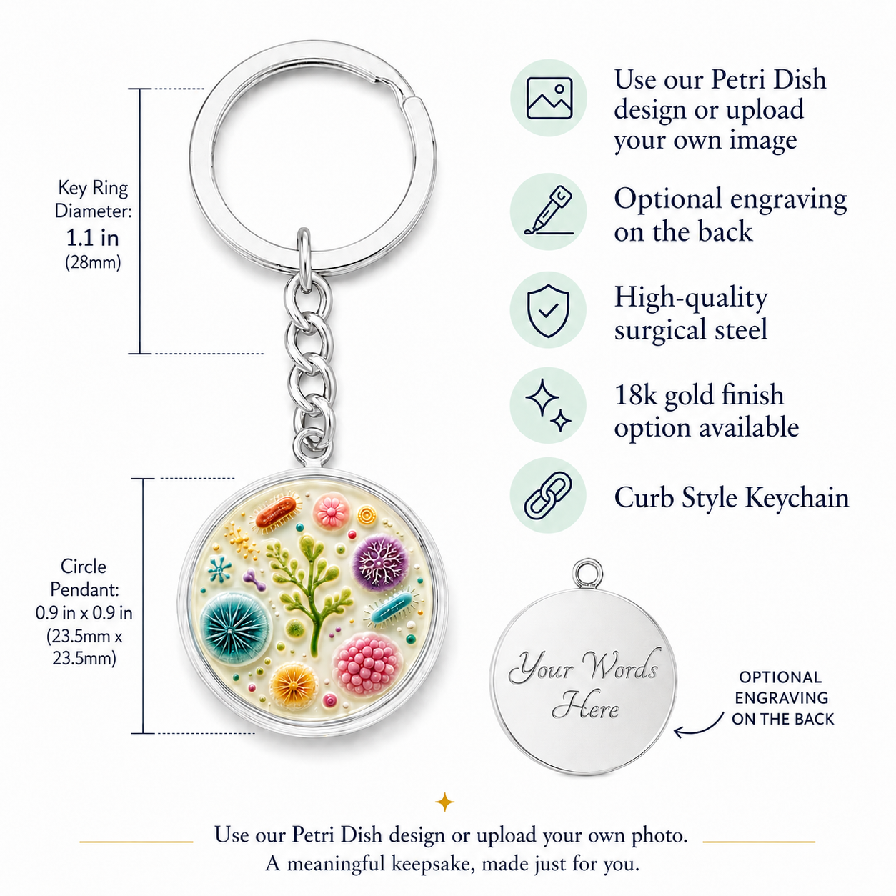 Always Carry a Petri Dish Keychain | Biology Teacher Gift