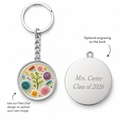 Always Carry a Petri Dish Keychain | Biology Teacher Gift