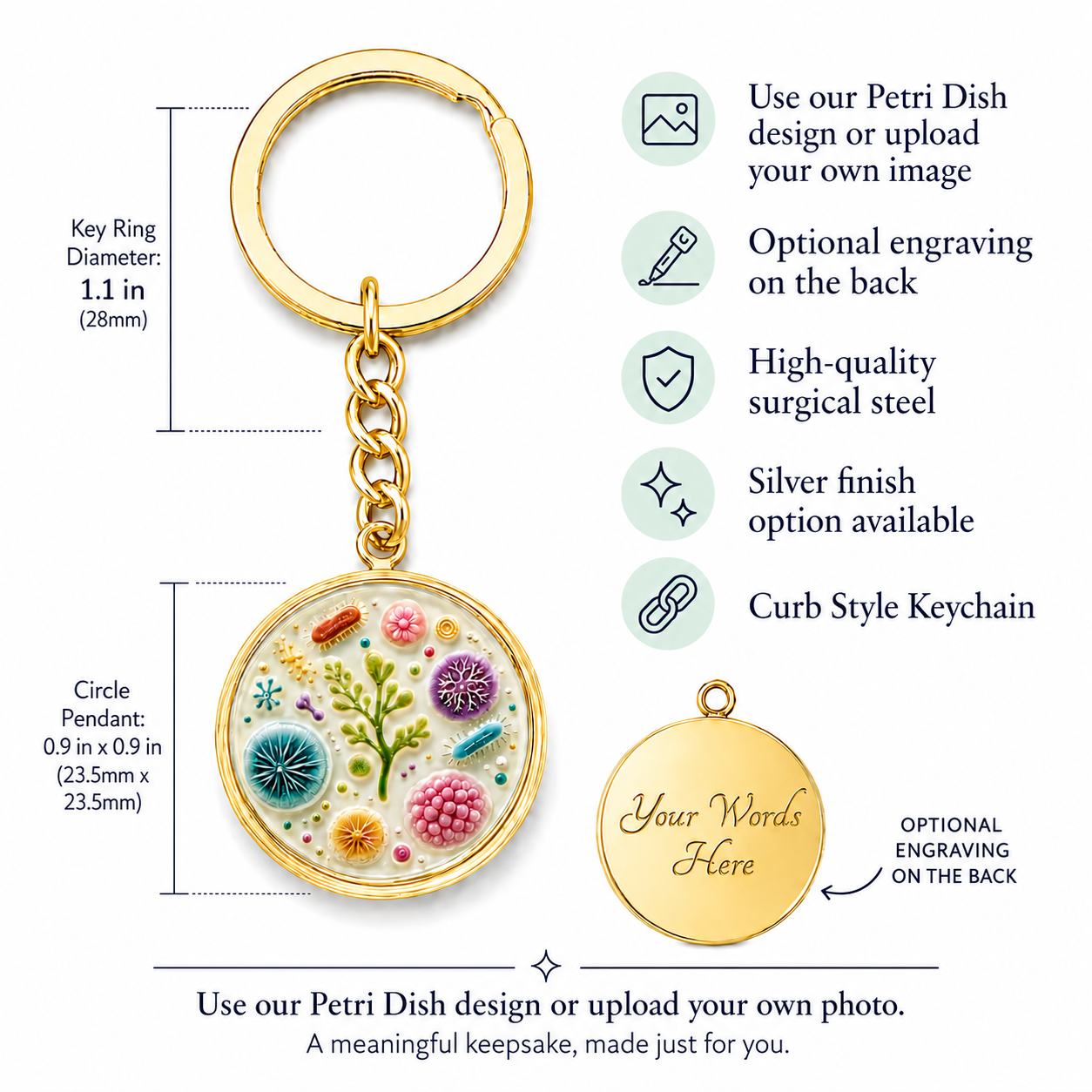 Always Carry a Petri Dish Keychain | Biology Teacher Gift
