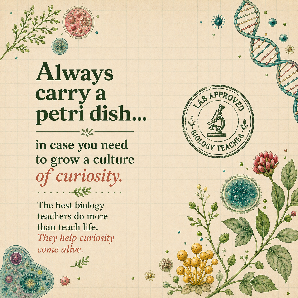 Always Carry a Petri Dish Keychain | Biology Teacher Gift