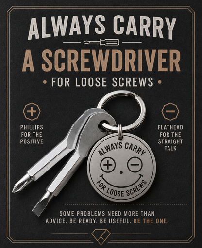 Always Carry a Screwdriver Keychain | Personalized Mini Tool Gift