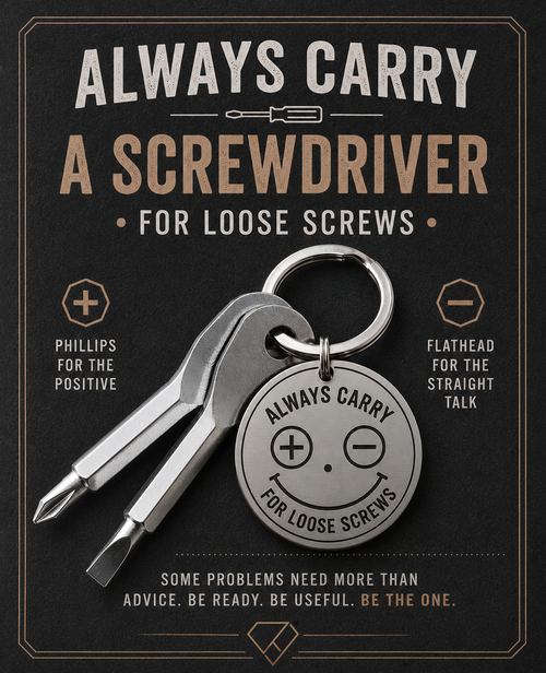 Always Carry a Screwdriver Keychain | Personalized Mini Tool Gift
