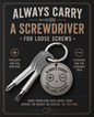 Always Carry a Screwdriver Keychain | Personalized Mini Tool Gift