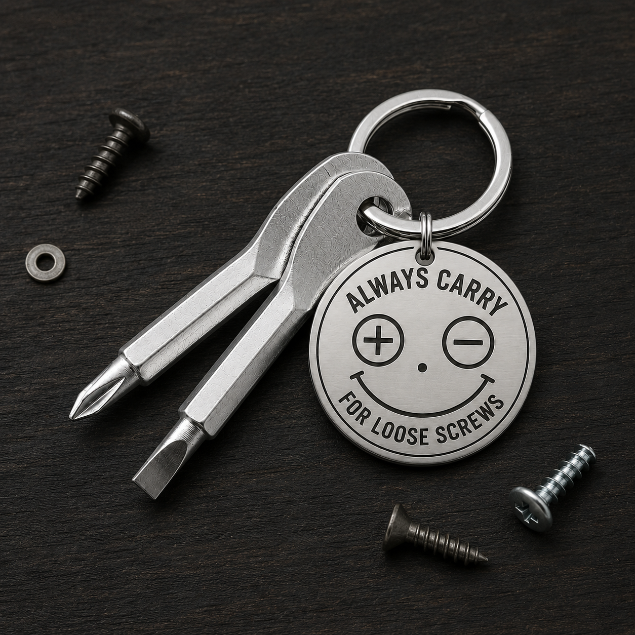Always Carry a Screwdriver Keychain | Personalized Mini Tool Gift