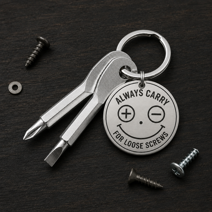 Always Carry a Screwdriver Keychain | Personalized Mini Tool Gift