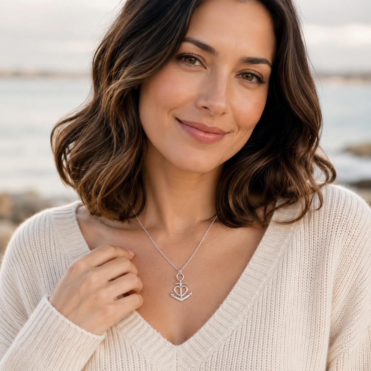 Anchored in Hope Christian Anchor Necklace | Encouragement Gift for Her