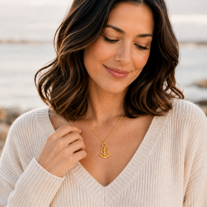 Anchored in Hope Christian Anchor Necklace | Encouragement Gift for Her