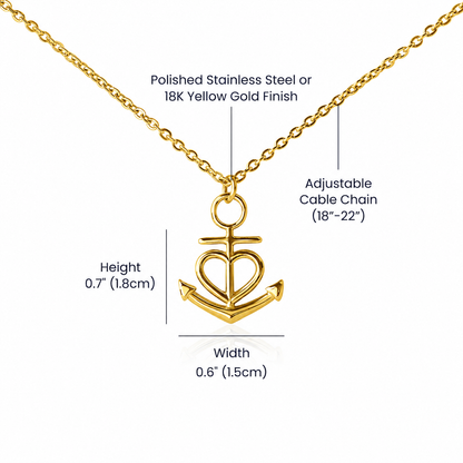 Anchored in Hope Christian Anchor Necklace | Encouragement Gift for Her