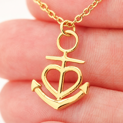 Anchored in Hope Christian Anchor Necklace | Encouragement Gift for Her