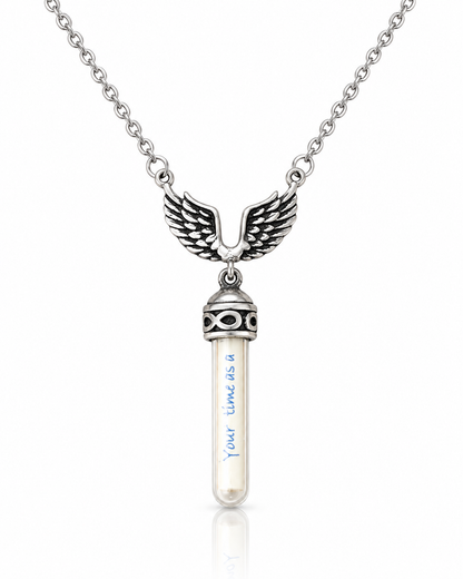 Toni Graduation Gifts for Her, Wing and Glass Vial Necklace