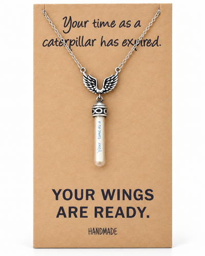 Toni Graduation Gifts for Her, Wing and Glass Vial Necklace