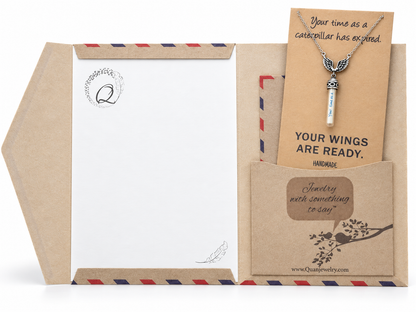 Toni Graduation Gifts for Her, Wing and Glass Vial Necklace