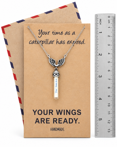Toni Graduation Gifts for Her, Wing and Glass Vial Necklace