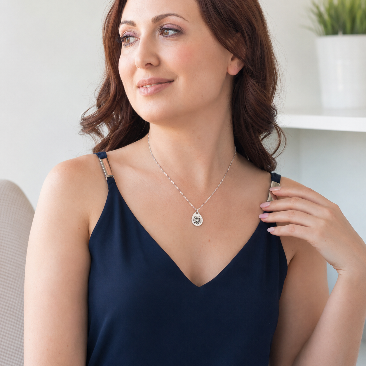 Milan Birthstone Necklaces Collection by Samahdee, Rings, Earrings: Handmade Flower Pendant with Colored Crystal - Gift for Mom, Daughter, BFF, Sister, Granddaughter, Niece