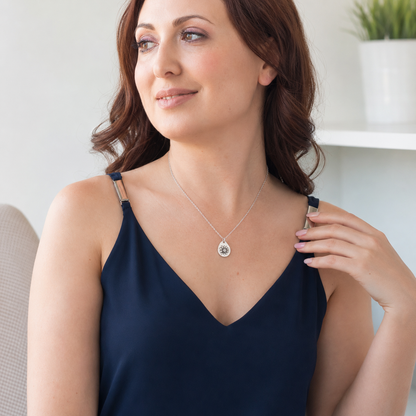 Milan Birthstone Necklaces Collection by Samahdee, Rings, Earrings: Handmade Flower Pendant with Colored Crystal - Gift for Mom, Daughter, BFF, Sister, Granddaughter, Niece