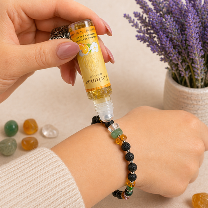 Scentual Stones Collection by Samahdee: Beaded Bracelets with Amethyst, Rose Quartz, Citrine & Organic Essential Oils for Tranquility, Love, and Prosperity - Aromatherapy Diffuser Jewelry for Men & Women