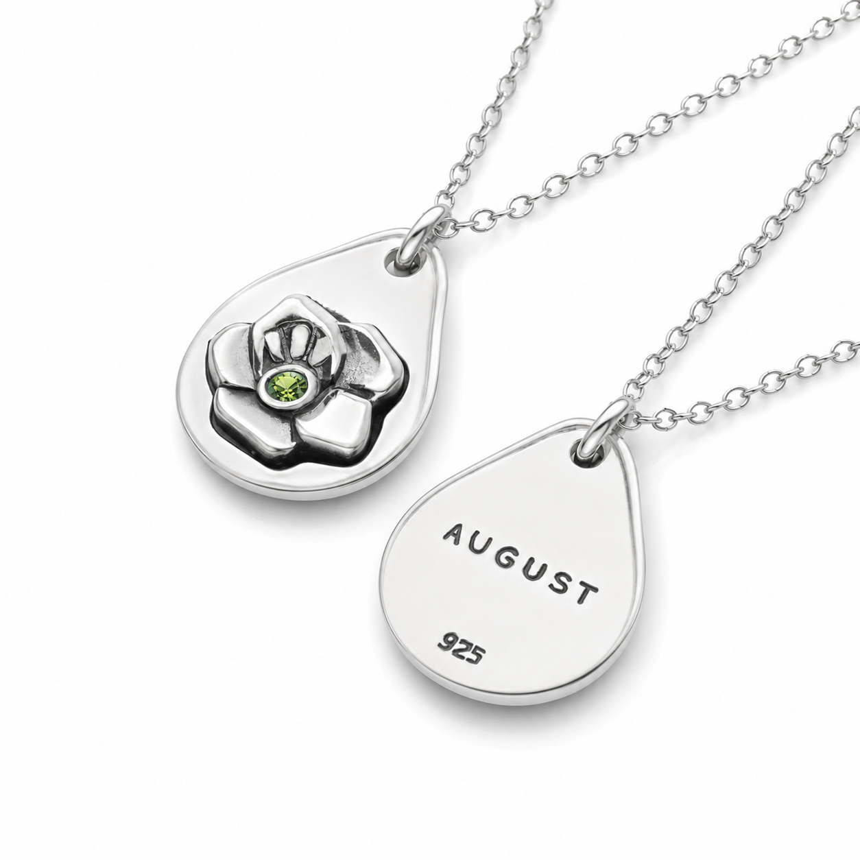Milan Birthstone Necklaces Collection by Samahdee, Rings, Earrings: Handmade Flower Pendant with Colored Crystal - Gift for Mom, Daughter, BFF, Sister, Granddaughter, Niece