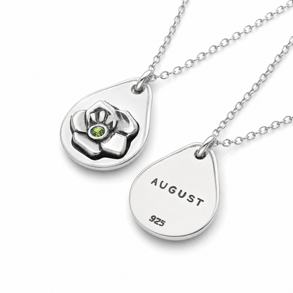 Milan Birthstone Necklaces Collection by Samahdee, Rings, Earrings: Handmade Flower Pendant with Colored Crystal - Gift for Mom, Daughter, BFF, Sister, Granddaughter, Niece