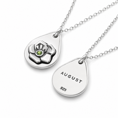 Milan Birthstone Necklaces Collection by Samahdee, Rings, Earrings: Handmade Flower Pendant with Colored Crystal - Gift for Mom, Daughter, BFF, Sister, Granddaughter, Niece