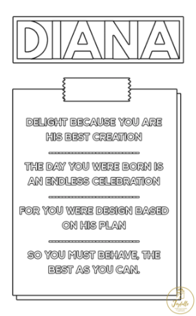 Baby and Kids Name Poems Printables - Diana - Quotes Jewelry