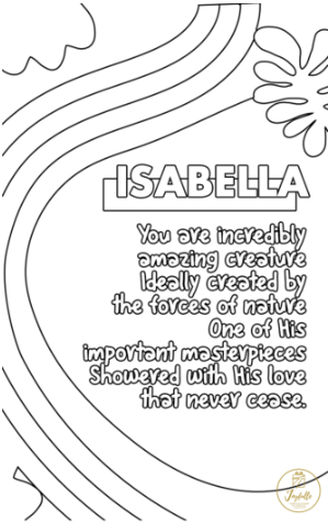 Baby and Kids Name Poems Printables - Isabella