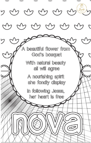 Baby and Kids Name Poems Printables - Nova