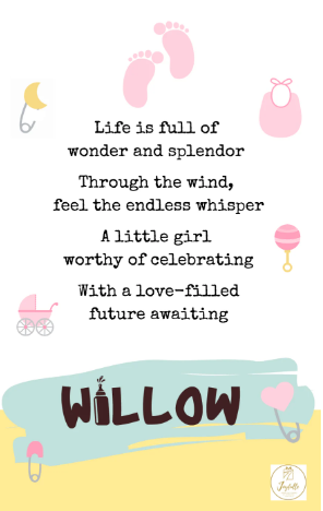 Baby and Kids Name Poems Printables - Willow