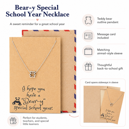 Madison Back to School Necklace with a Cute Bear pendant