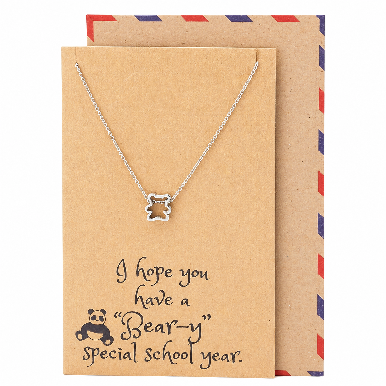 Madison Back to School Necklace with a Cute Bear pendant