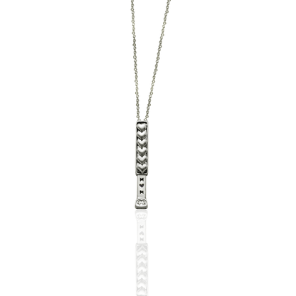 Margaret Best Mom Bond Bar & Hearts Pendant Necklace with Crystal – Handmade Gift of Love, Family & Strength, Gift or Mother, Silver
