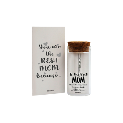Margaret Best Mom Bond Bar & Hearts Pendant Necklace with Crystal – Handmade Gift of Love, Family & Strength, Gift or Mother, Silver