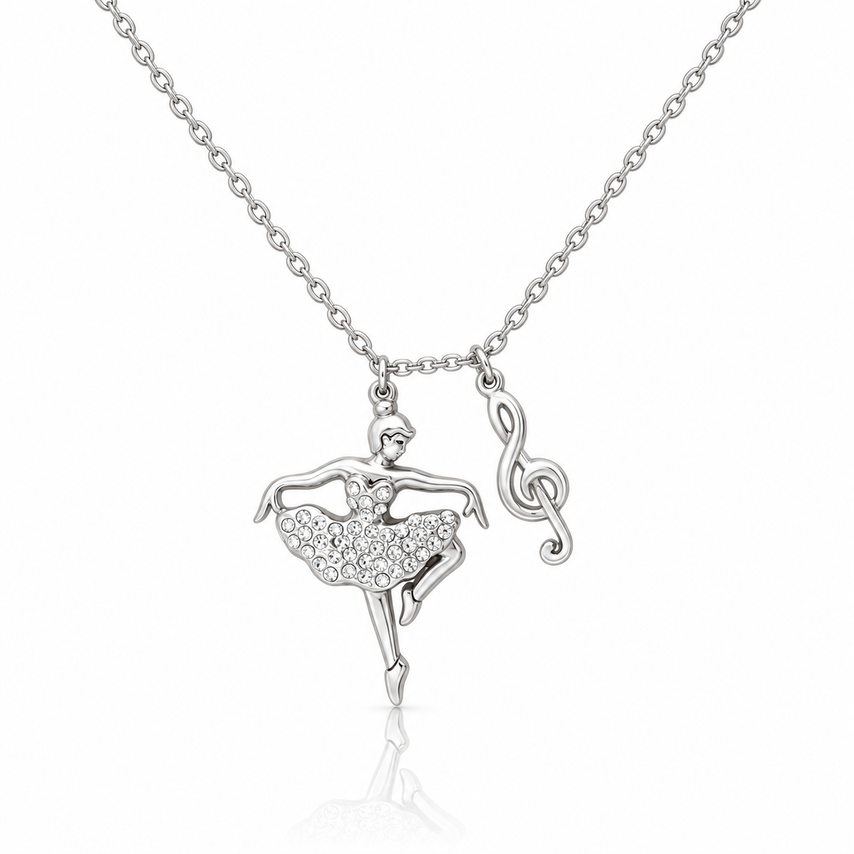 Lainie Birthday Gifts Ballerina and Music Note Necklace, Inspirational Jewelry