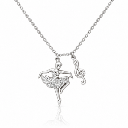 Lainie Birthday Gifts Ballerina and Music Note Necklace, Inspirational Jewelry