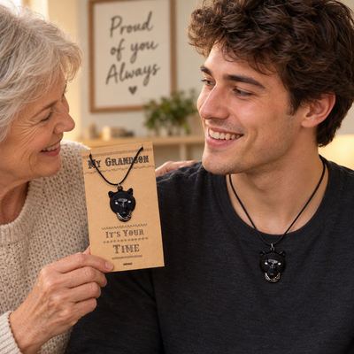 Inigo Black Panther Inspired Necklace, Gift for Him, Gift for Grandson with Greeting Card