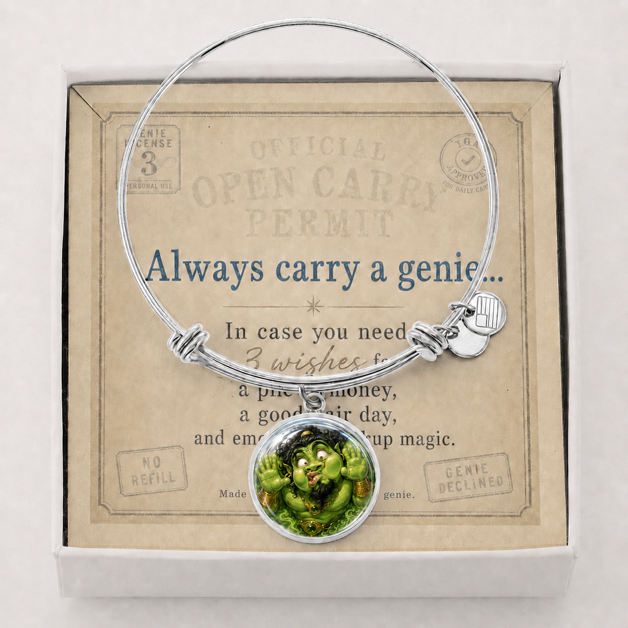 Always Carry a Genie Bracelet | 3 Wishes, Good Hair & Backup Magic