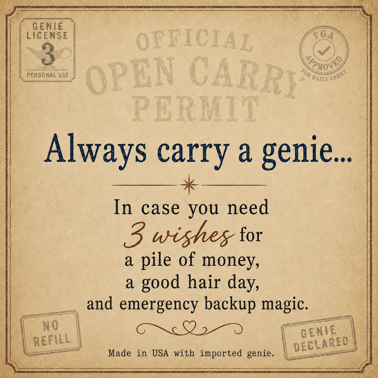 Always Carry a Genie Bracelet | 3 Wishes, Good Hair & Backup Magic