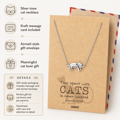 Keira Cat Necklace Quotes Greeting Card, Gifts for Cat Lovers