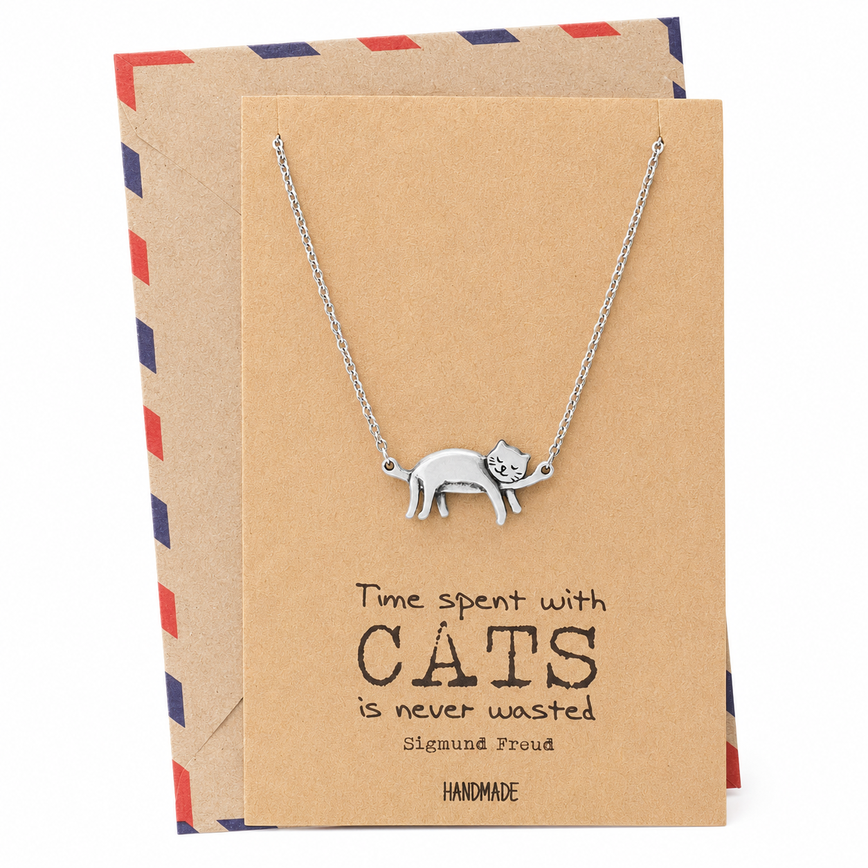 Keira Cat Necklace Quotes Greeting Card, Gifts for Cat Lovers