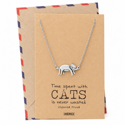 Keira Cat Necklace Quotes Greeting Card, Gifts for Cat Lovers