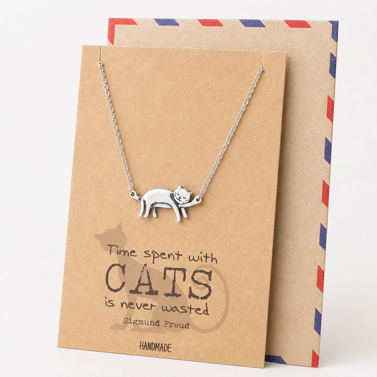 Keira Cat Necklace Quotes Greeting Card, Gifts for Cat Lovers