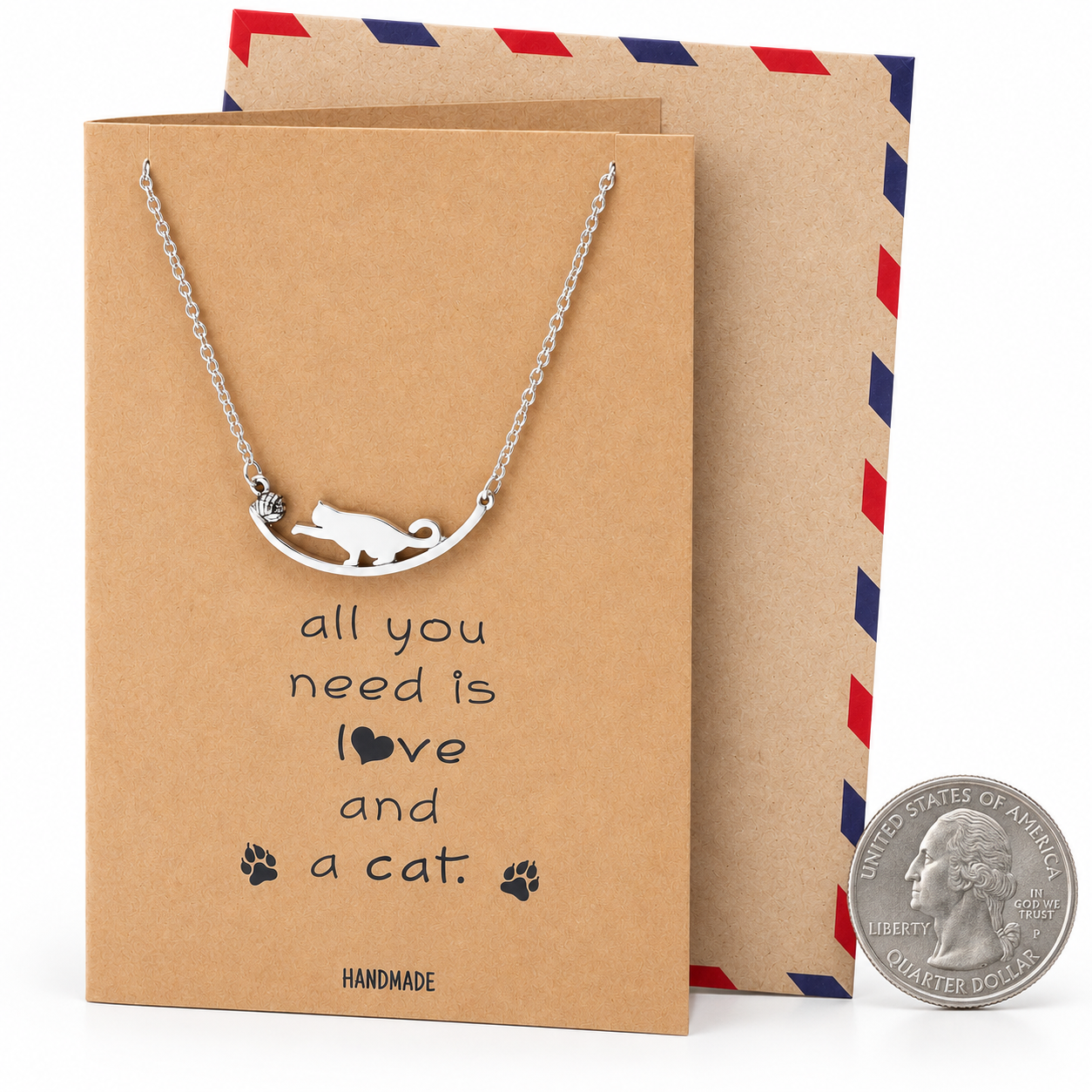 Iliana Cat Necklace Quotes Greeting Card, Gifts for Cat Lovers