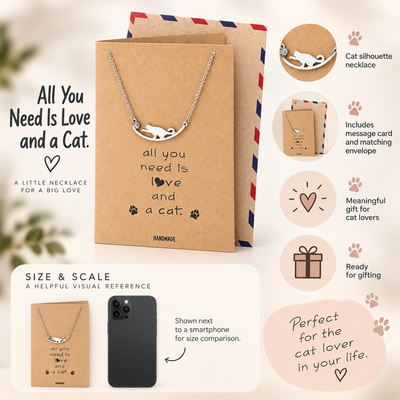 Iliana Cat Necklace Quotes Greeting Card, Gifts for Cat Lovers