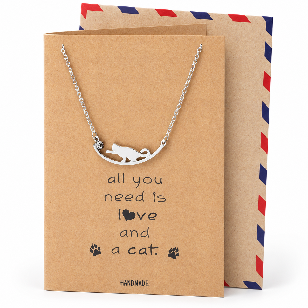Iliana Cat Necklace Quotes Greeting Card, Gifts for Cat Lovers