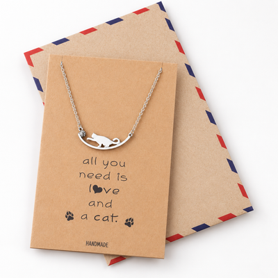 Iliana Cat Necklace Quotes Greeting Card, Gifts for Cat Lovers