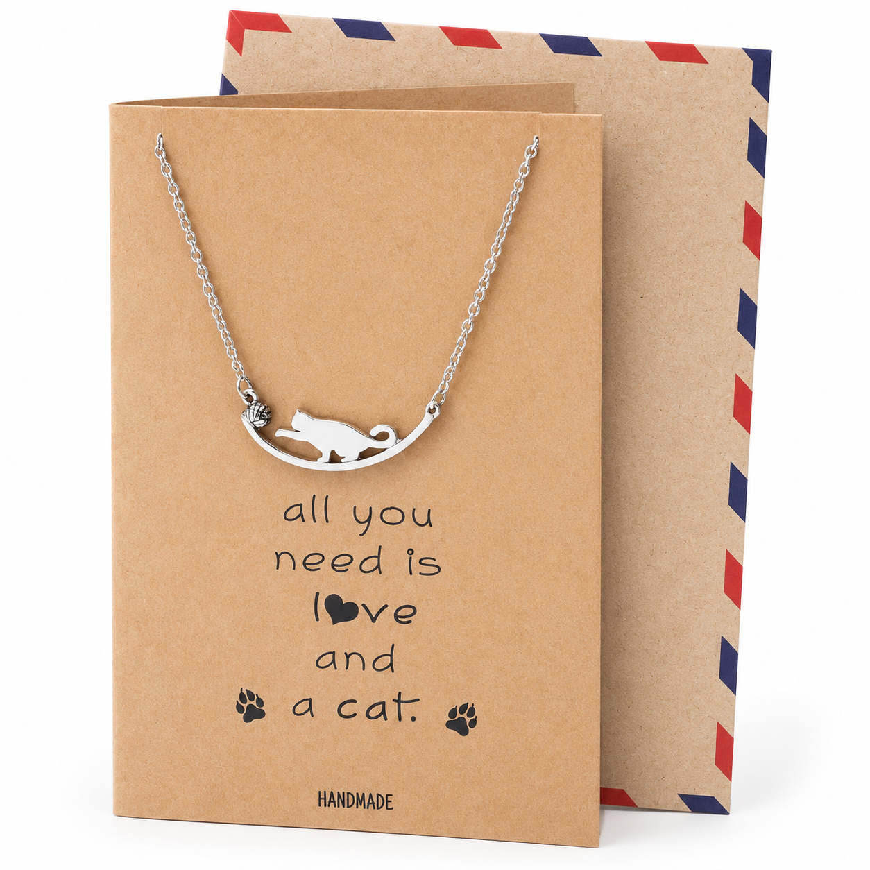 Iliana Cat Necklace Quotes Greeting Card, Gifts for Cat Lovers