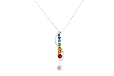 Seralyn Chakra Necklace Crystal Stones in Lotus Flower Infinity for Healing, Energy, Blossom New Beginnings, for Women, Silver Chain, Anti-Tarnish, Gift Ready Packaging, Handmade, USA Company, Samadhi