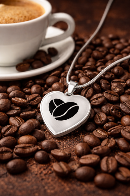 Coffee Bean Heart Necklace