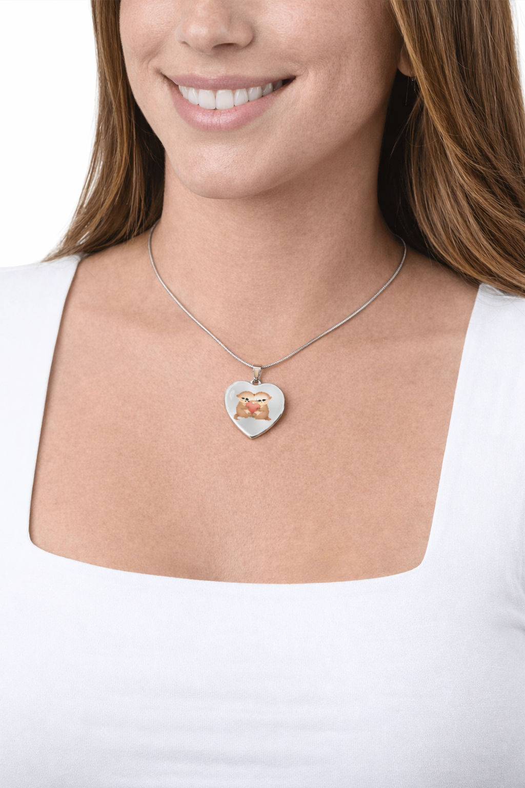Otter Heart Necklace – Cute Couple Jewelry