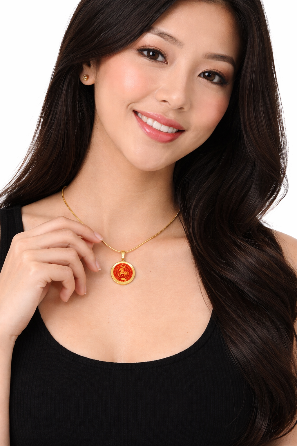 Lucky Horse Medallion Necklace for Prosperity Strength and New Beginnings