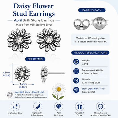 Milan Birthstone Necklaces Collection by Samahdee, Rings, Earrings: Handmade Flower Pendant with Colored Crystal - Gift for Mom, Daughter, BFF, Sister, Granddaughter, Niece